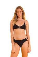 Load image into Gallery viewer, Model Front: Rio De Sol Top Top Bora-Black Bra-Trio