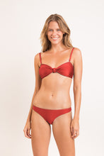 Load image into Gallery viewer, Model Front: Rio De Sol Set Set Shimmer-Liquor Bandeau-Joy Essential
