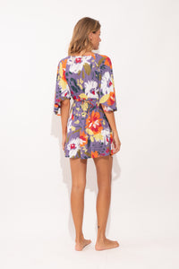 Model Back: Rio De Sol Mini Dress Garden-Flower Mini Dress